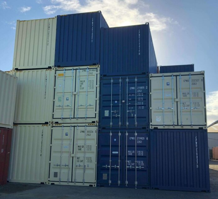 Blue And White Containers