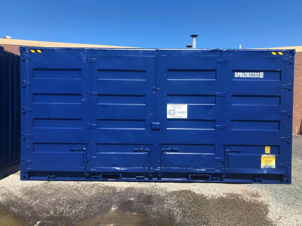 Side opening containers for hire